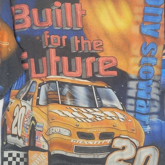 Vintage 90s NASCAR Tony Stewart #20 Built for the Future All Over Print T-Shirt - Picture 6 of 7